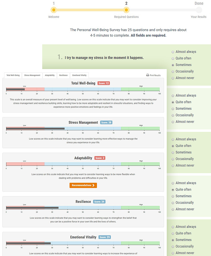 Personal Well-Being Survey