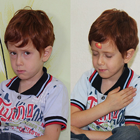 Syrian refugee boy shifting to the heart